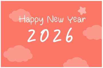 Happy new year 2026, celebrating new year holidays and christmas. Vector illustration
