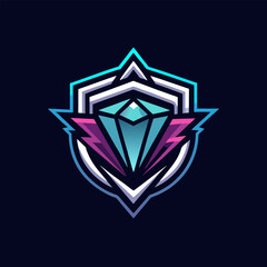 Minimalist Esports Logo with Diamond-Inspired Icon and Luxury Color Scheme