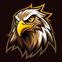 Bold Eagle Mascot with Golden Tones, Sharp Eyes, and Detailed Feathers