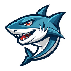 Simplified Shark Mascot with Angular Vector Shapes and High Contrast for Striking Modern Appeal