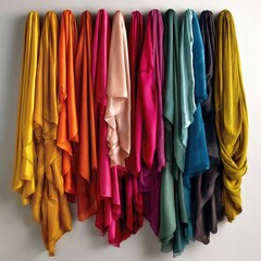 Colorful fabric swatches displayed