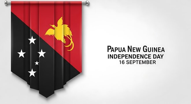 Papua New Guinea Independence Day: Flag Banner Design, September 16th Celebration - Powered by Adobe