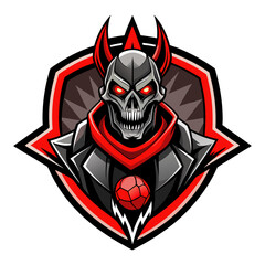 Undead Knight Soccer Badge with Red-Black Electric Theme