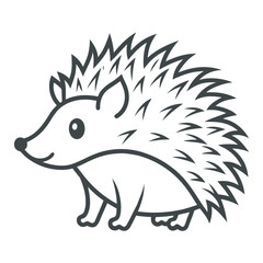 Whimsical Hedgehog Outline with Light Strokes and Spiked Silhouette