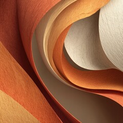 Abstract swirls of warm, textured paper