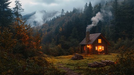 Forest hut chimney
