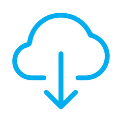 Cloud data download icon