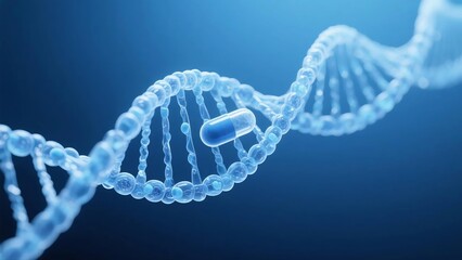 DNA double helix with capsule