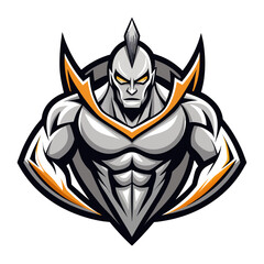 Obraz premium Sculpted Central Character Logo with Thick Lines and Glowing Silver Highlights