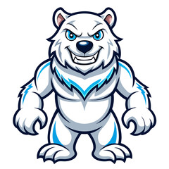 Playful White Bear Mascot with Stylized Fur Outlines for Standout Vector Character Branding