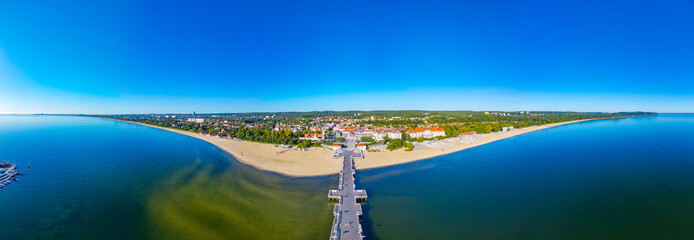 Panorama view of Polish town Sopot