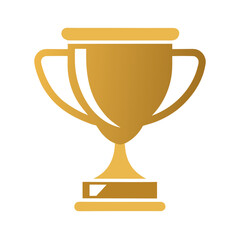 Golden Trophy Icon with Bold Sans-Serif Branding