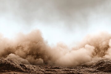 Dusty expanse with billowing haze