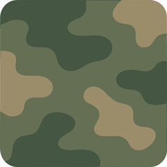 Flat Style Camouflage Pattern with Earthy Green Tones Square Background