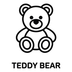 Simple teddy bear icon for children's designs and cute animal illustrations or logo designs vector art  vector silhouette