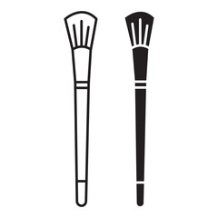 makeup brush icon vector simple flat black illustration for web and app..eps
