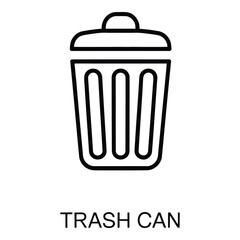 Simple trash can icon vector illustration for waste management and recycling awareness project design  vector silhouette