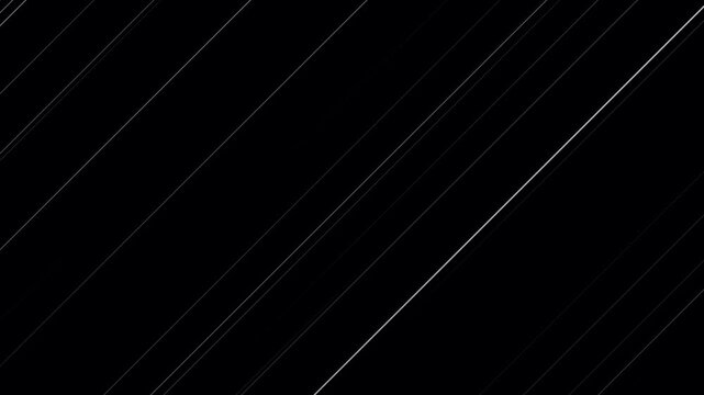 Animation of glitching and flashing appearence of diagonal lines on black background 