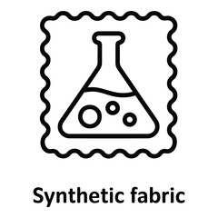 Illustration of a chemical flask on a fabric swatch representing synthetic material and science use  vector silhouette