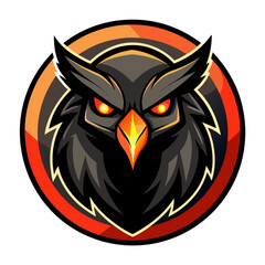 Black Eagle Head with Light Streaks in Glowing Circular Aura