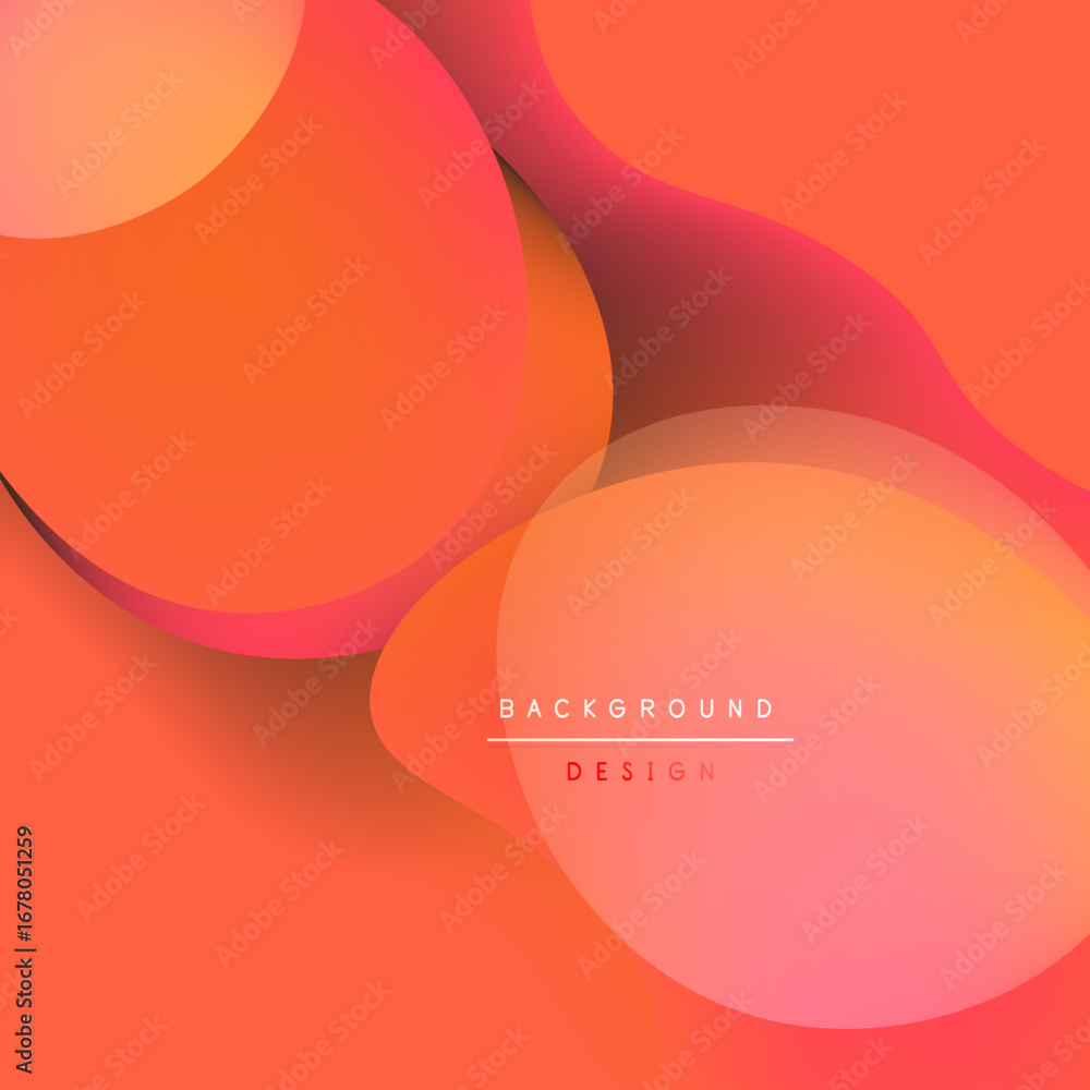 Aufkleber abstract fluid shapes, warm orange hues, gradient background. modern design elements create soft vis
