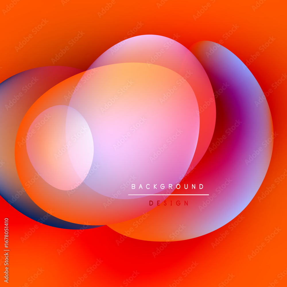 Aufkleber abstract vibrant overlapping circles. gradient colors blend, creating modern background design. smoo