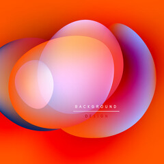 Abstract vibrant overlapping circles. Gradient colors blend, creating modern background design. Smooth transitions, dynamic composition.