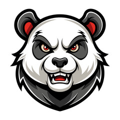 Stylized Panda Mascot with Fierce Look and Thick Outlines for Kid-Friendly or Edgy Branding