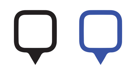 Minimalist Location Symbols in Black and Blue for Online Maps and GPS Applications