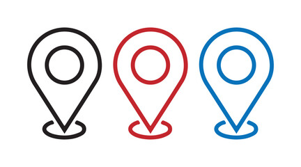 Modern Location Pointer Symbols in Two Colors for GPS and Navigation UI