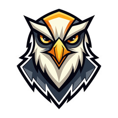 Modern Falcon Face Icon with Clean Feather Shapes for Esports Use