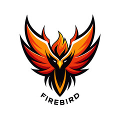Abstract Firebird Logo with Symmetrical Wing Tips and Rising Motion for Esports Use