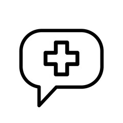 Obraz premium Medical Chat Support Line Icon of Telemedicine Icon Set