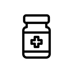 Obraz premium Prescription Medicine Line Icon of Healthcare Service Icon Set