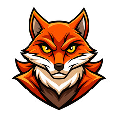 Modern Fox Esports Mascot in Orange and Brown with Piercing Eyes