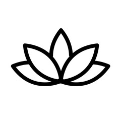 Lotus Flower Line Icon of Meditation and Mindfulness Icon Set