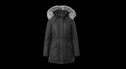 Stylish Women's Winter Parka Jacket with Faux Fur Hood