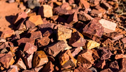 Close-up view of red rocks
