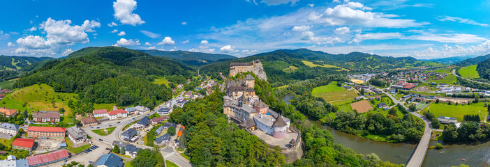 Panorama view of Orava castle in Slovakia