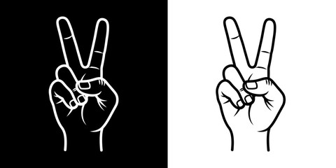 Peace sign hand gesture conveying victory, hope, and positivity for diverse projects and designs