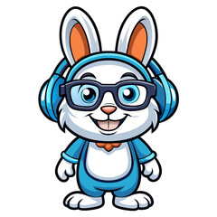 Bunny Mascot Variant with Glasses, Headphones, and New Pose