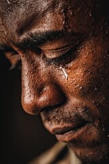 army soldier crying emotional dramatic close up