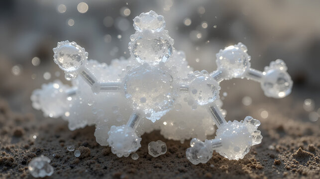 Mannitol (mannite, manna sugar) molecule. Used as sweetener, drug, etc.