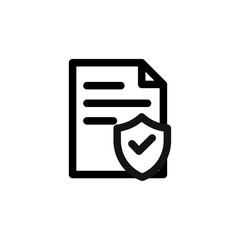 Secure Financial Document Line Icon of Digital Banking and Fintech Icon Set