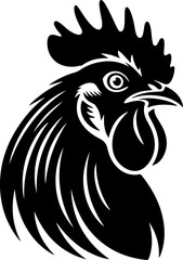 rooster head silhouette vector illustration