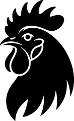 rooster head silhouette vector illustration