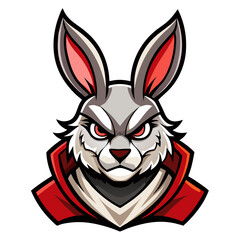 Battle-Ready Mischievous Rabbit – Symmetrical Bold-Stroke Vector Logo