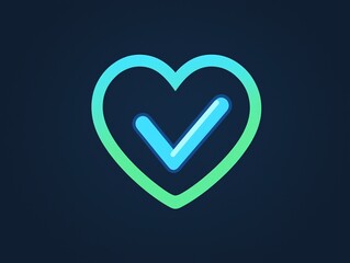 Gradient Heart Checkmark UI Icon (Social Approval & App Design)