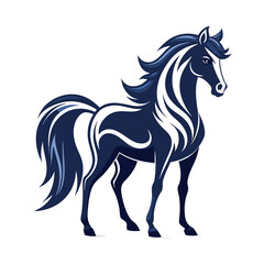 Standing Horse with Abstract Curves – Minimal Vector Streaming or Brand Logo