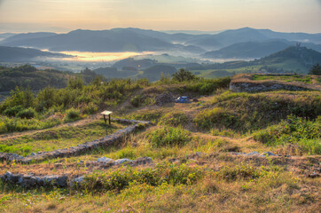 Ruins of Glanzenberg castle at Banska Stiavnica in Slovakia
